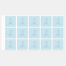 "Happy Tears" Blauwe Trouwetiketten voor Tissue Pa Labels