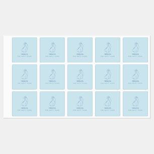 "Happy Tears" Blauwe Trouwetiketten voor Tissue Pa Labels