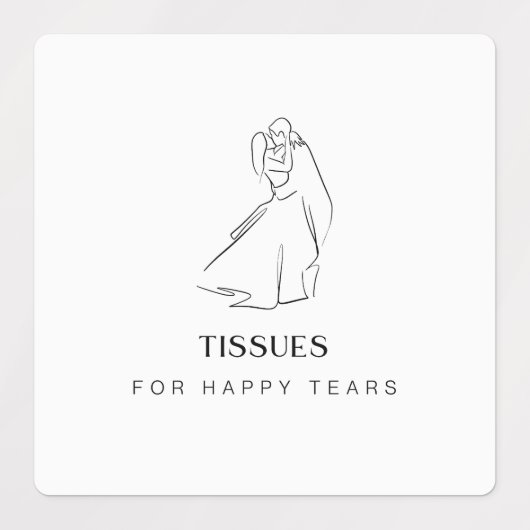 "Happy Tears" Etiketten voor Trouwweefsels, Kleene Labels (Design 1)