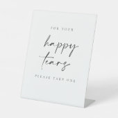 Happy Tears Weddenschap Weefsels Pedestal Sign Reclamebord Met Voetstuk (Voorkant)