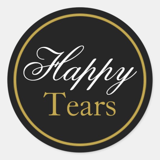 "Happy Tears" Wedding Sticker - Black Gold (Voorkant)