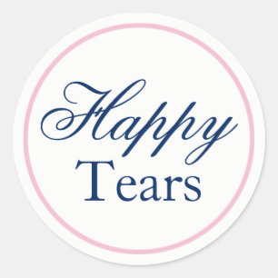"Happy Tears" Wedding Sticker - Blush Pink/Navy