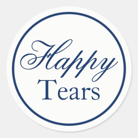 "Happy Tears" Wedding Sticker - marine (Voorkant)