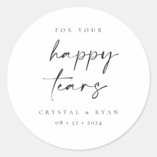Happy Tears Wedding Tissues Favor Stickers