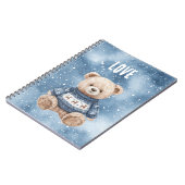 Happy Teddy Bear Blue Sweater Love Notitieboek (Linkerzijde)