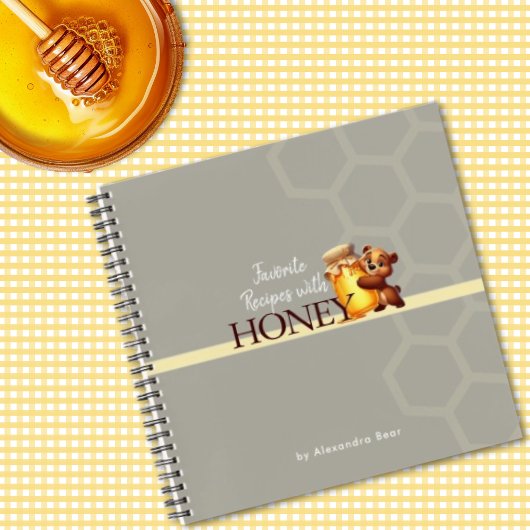 Happy Teddy Bear Honey Jar Honeycomb Recipes  Notitieboek