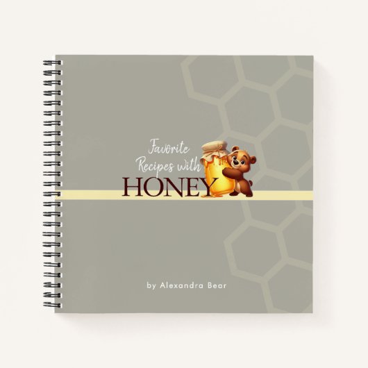 Happy Teddy Bear Honey Jar Honeycomb Recipes  Notitieboek (Voorkant)