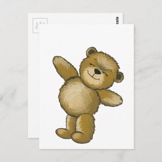 Happy Teddy Briefkaart (Voorkant / Achterkant)