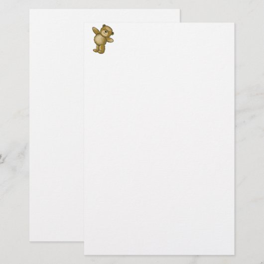 Happy Teddy Stationery Briefpapier (Voorkant / Achterkant)