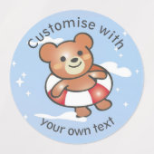 Happy Teddy Summer Holiday Pool Float Custom Labels (Design 2)