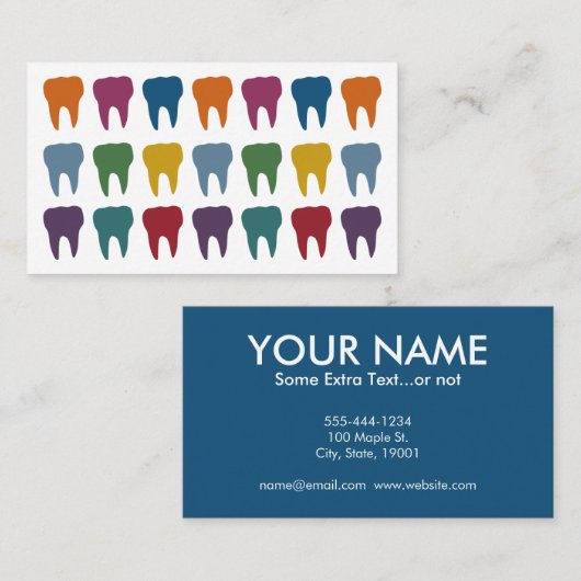 Happy Teeth Dentist Visitekaartjes (Voorkant / Achterkant)