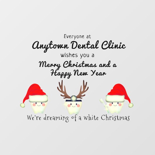 Happy Teeth Dresses voor Kerstmis Raamsticker (Vel)