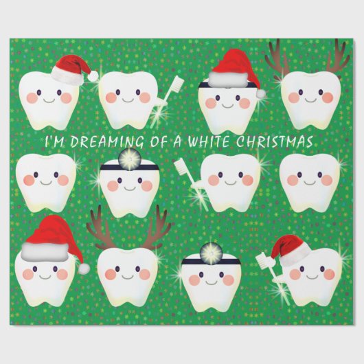Happy Teeth Kerstmis Cadeaupapier (Vlak)