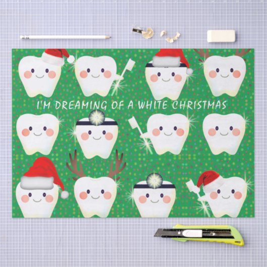 Happy Teeth Kerstmis  Tissuepapier (Craft)