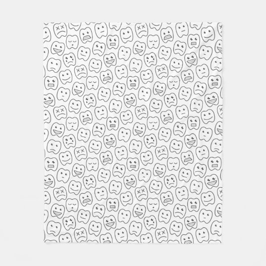 Happy Teeth Pattern Fleece Deken (Voorkant)
