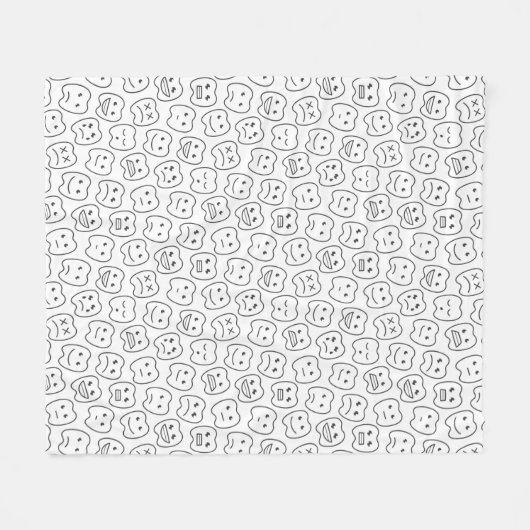 Happy Teeth Pattern Fleece Deken (Voorkant (Horizontaal))