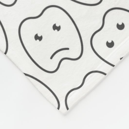 Happy Teeth Pattern Fleece Deken (Hoek)