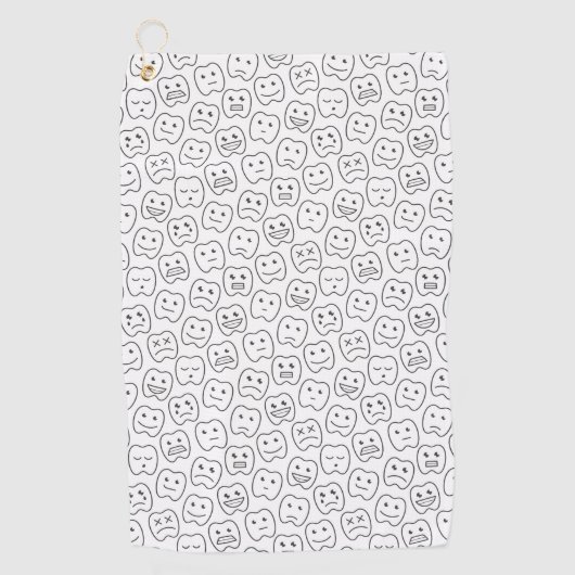 Happy Teeth Pattern Golfhanddoek (Voorkant)