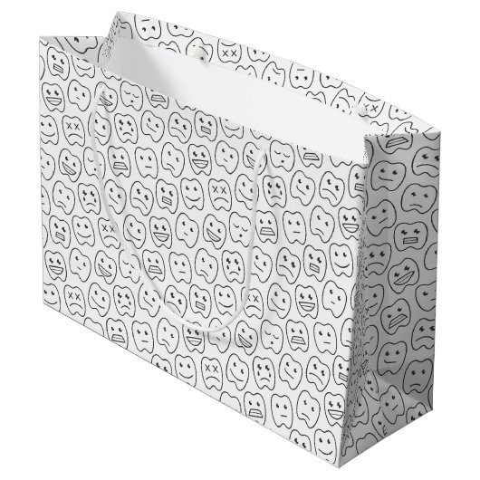 Happy Teeth Pattern Groot Cadeauzakje (Achterkant Gekanteld)