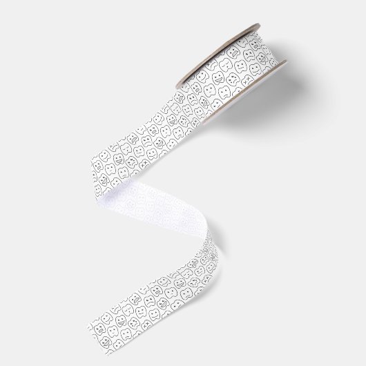 Happy Teeth Pattern Grosgrain Lint (Achterkant)