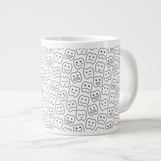 Happy Teeth Pattern Grote Koffiekop (Voorkant rechts)