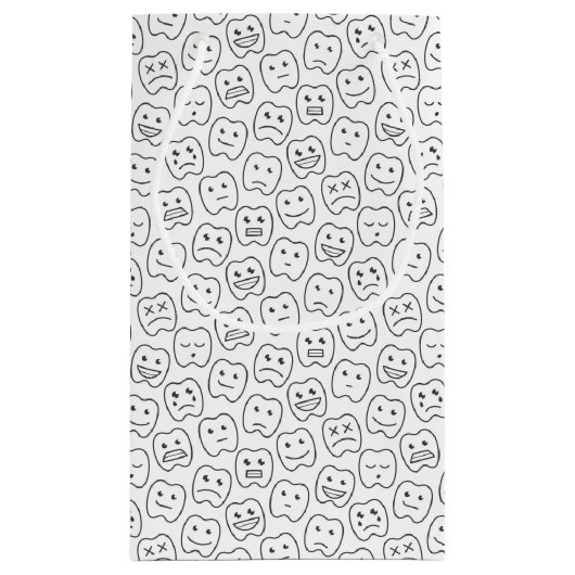 Happy Teeth Pattern Klein Cadeauzakje (Achterkant)