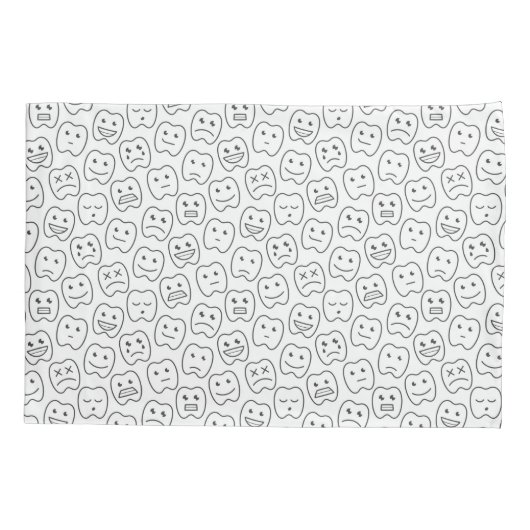 Happy Teeth Pattern Kussensloop (Achterkant-Links)