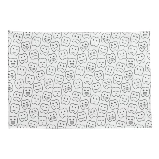 Happy Teeth Pattern Kussensloop (Achterkant-Rechts)