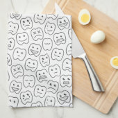 Happy Teeth Pattern Theedoek (Quarter Fold)