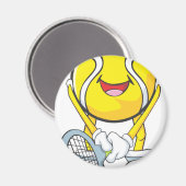 Happy Tennis Ball Magneet (Voorkant / Achterkant)