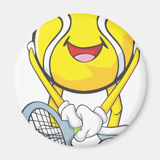 Happy Tennis Ball Magneet (Voorkant)