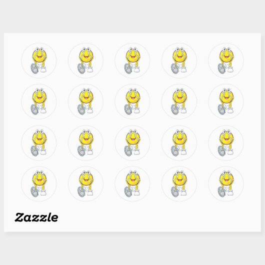 Happy Tennis Ball Ronde Sticker (Vel)