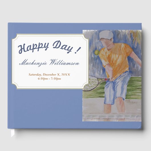 HAPPY TENNIS PLAYER GASTENBOEK (Voorkant)