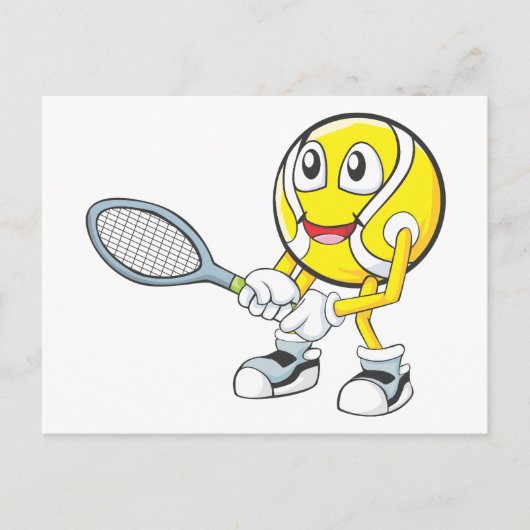 Happy Tennis-speler Briefkaart (Voorkant)