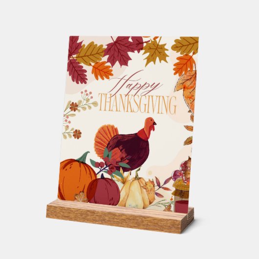 Happy Thanaksgiving Acryl Bord (Hoek)