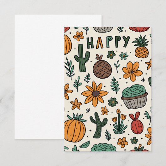 Happy Thank You Card Bedankkaart (Voorkant / Achterkant)