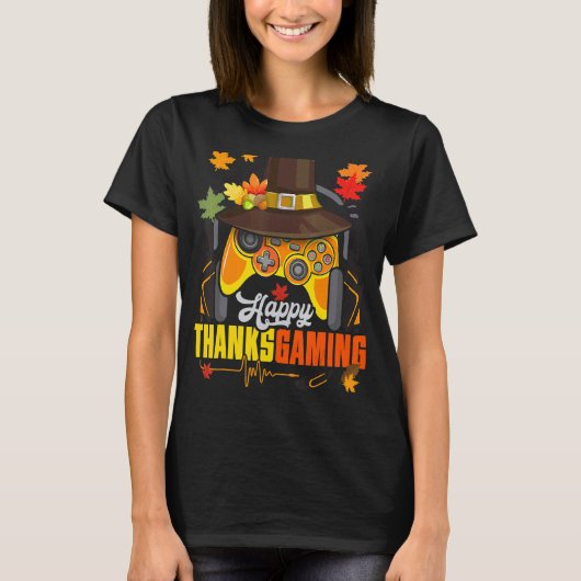 Happy Thanksgaming Cute Video Game Controller dan T-shirt (Voorkant)