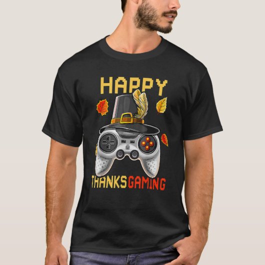 Happy Thanksgaming Cute Video Game Controller dan T-shirt (Voorkant)