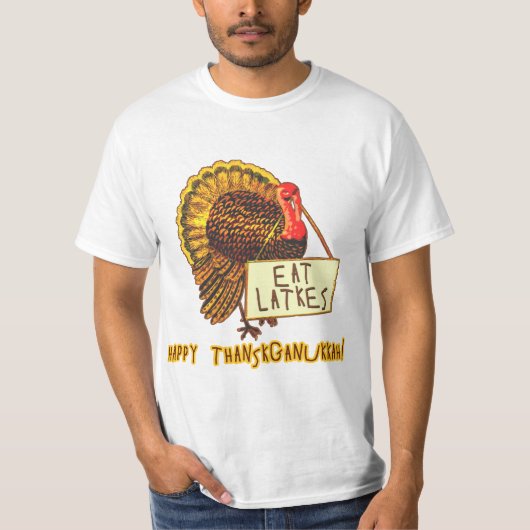 Happy Thanksganukkah EAT LATKES T-shirt (Voorkant)