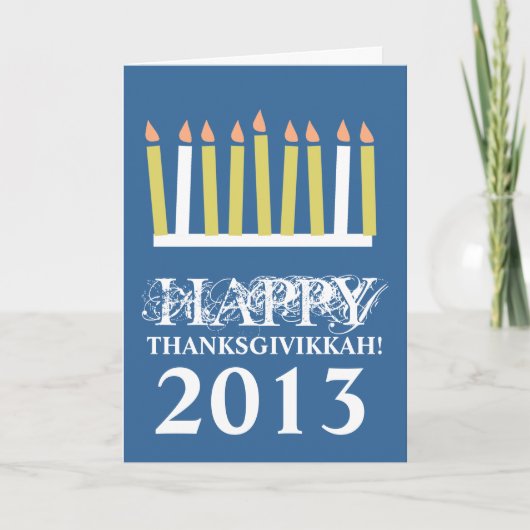 Happy Thanksgivikkah Feestdagen Kaart (Voorkant)