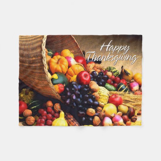 Happy Thanksgiving 12 fleece deken (Voorkant (Horizontaal))