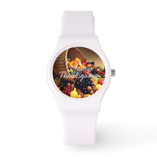Happy Thanksgiving 12 Horloge- en Numerieke opties Horloge (Voorkant)
