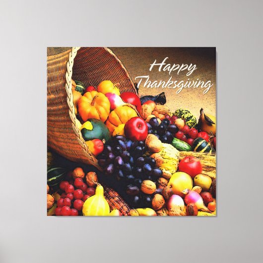 Happy Thanksgiving 12 Stretched Canvas Print (Voorkant)