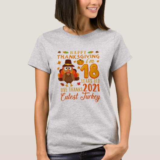 Happy Thanksgiving: 18-jarige 18e verjaardag T-shirt (Voorkant)