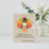 Happy Thanksgiving 2020 Turkije met gezichtsmasker Briefkaart (Staand voorkant)