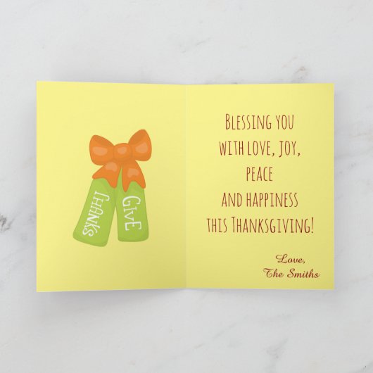 Happy Thanksgiving 20XX Feestdagen Kaart (Binnen)