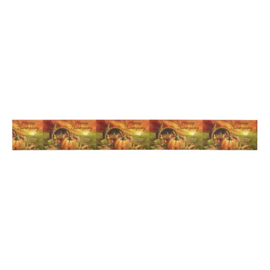 Happy Thanksgiving 2 3-inch breedband Grosgrain Lint (Voorkant)