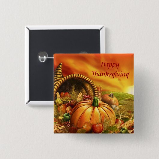 Happy Thanksgiving 2 Button (Voorkant /achterkant)