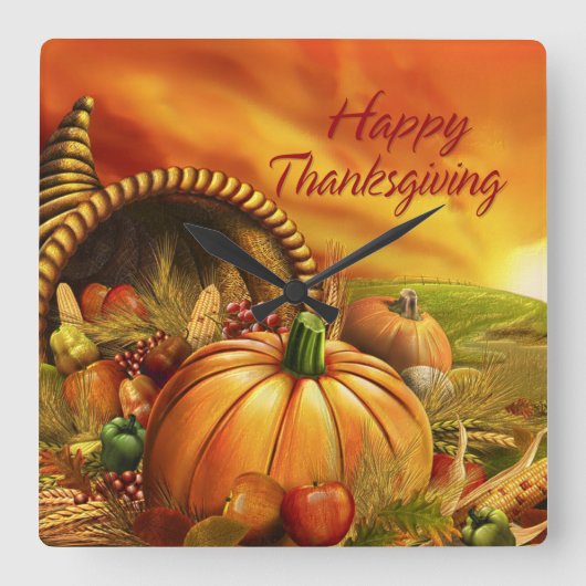 Happy Thanksgiving 2 wandklokken en numerieke opti (Voorkant)