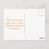Happy Thanksgiving, 3 foto's grijs sinaasappel vak Briefkaart (Achterkant)
